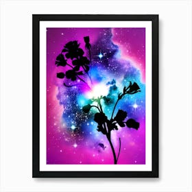 Flowers In Space 2 Art Print