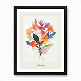 Heliconia 3 Collage Flower Bouquet Poster Art Print