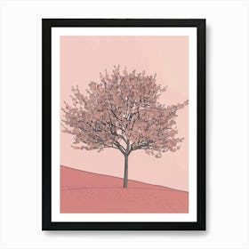 Cherry Tree Minimalistic Drawing 3 Art Print