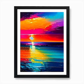 Sunrise Over Ocean Waterscape Bright Abstract 1 Art Print