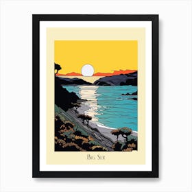 Poster Of Minimal Design Style Of Big Sur California, Usa 4 Art Print