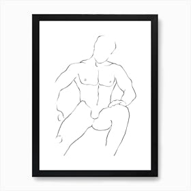 Abstract Male Line B Art Print