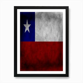 Chile Flag Texture Art Print