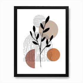 Minimal Geo Botanical Scandinavian 1 Art Print