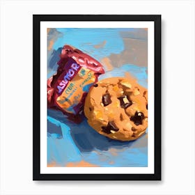 Chocolate Chip Cookie Oil Painting 1 Art Print