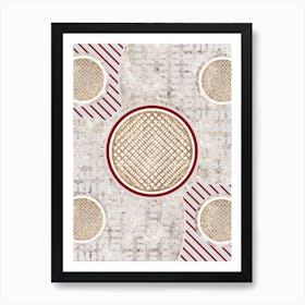 Geometric Glyph in Festive Gold Silver and Red n.0051 Art Print