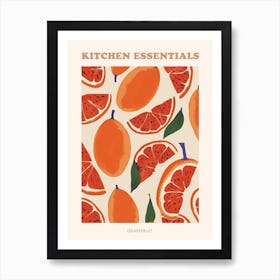 Grapefruit Abstract Pattern Illustration Poster 3 Art Print