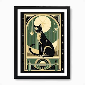 The Fool, Black Cat Tarot Card 1 Art Print