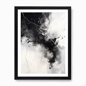 Cosmic Symphony Abstract Black And White 8 Art Print