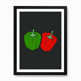 Red And Green Peppers Art Print