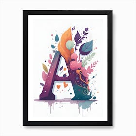 Colorful Letter A Illustration 142 Art Print