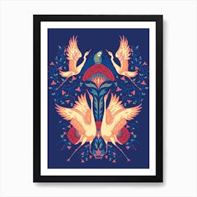 Herons And Cockatoo Art Print