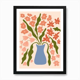 Flowers In A Vase in warm colors Art Print