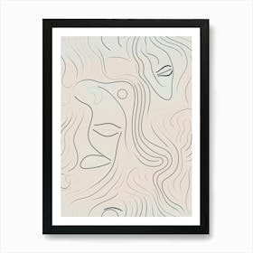 Minimalist Abstract Face Drawing 1 Art Print