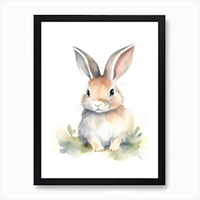 Baby Bunny Watercolour Nursery 9 Art Print