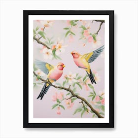 Vintage Japanese Inspired Bird Print American Goldfinch 5 Art Print