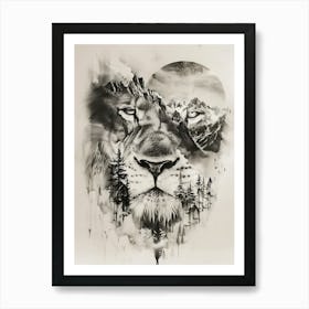 Lion In The Forest 21 Art Print