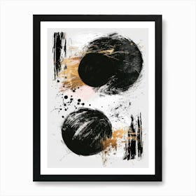 Abstract Black And Gold Painting 68 Art Print