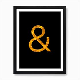Ampersand Black & Gold Typography Art Print