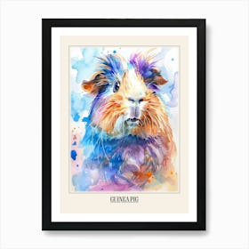 Guinea Pig Colourful Watercolour 1 Poster Art Print