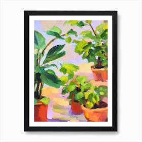 Split Leaf Philodendron 2 Impressionist Painting Art Print