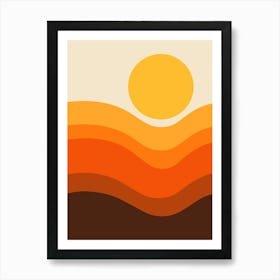 Sunset Waves Poster