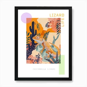 Orange Chuckwalla Abstract Modern Illustration 1 Poster Art Print