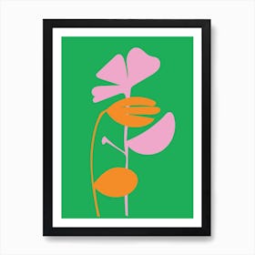 Vibrant Flowers On Green Background Art Print