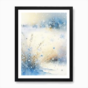 Snowflakes On A Field, Snowflakes, Storybook Watercolours 4 Art Print