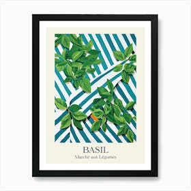 Marche Aux Legumes Basil Summer Illustration 8 Art Print