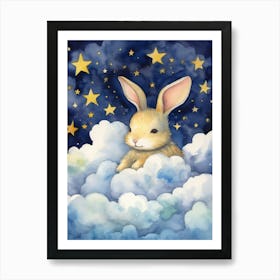 Baby Bunny 2 Sleeping In The Clouds Art Print