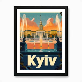 Aihrgdesign A Retro Travel Poster For Kyiv 3 Art Print