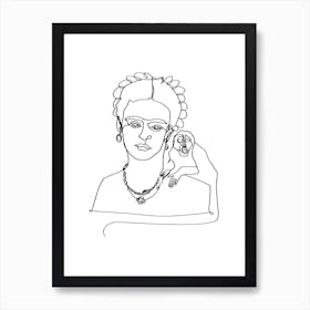 Frida And Monkey Art Print