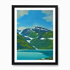 Jostedalsbreen National Park Norway Blue Oil Painting 1  Art Print