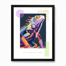 Fiji Crested Iguana Abstract Modern Illustration 2 Poster Art Print