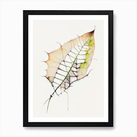 Venus Flytrap Leaf Minimalist Watercolour 1 Art Print