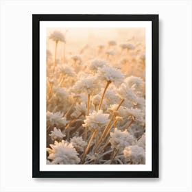 Frosty Botanical Marigold 2 Art Print