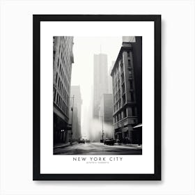 Poster Of New York City, Black And White Analogue Photograph 1 Art Print