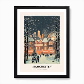 Winter Night  Travel Poster Manchester United Kingdom 2 Art Print