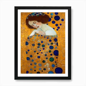 Woman Sleeping, Inspired By Gustav Klimt Art Print