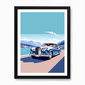 A Rolls Royce Phantom Car In The Lake Como Italy Illustration 4 Art Print