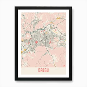 Daegu Map Poster Art Print