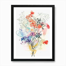 Baby S Breath 1 Collage Flower Bouquet Art Print