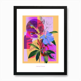 Evening Primrose 3 Neon Flower Collage Poster Art Print