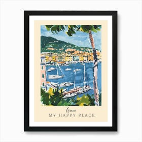 My Happy Place Genoa 3 Travel Poster Art Print