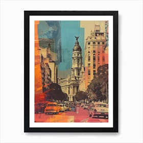 Buenos Aires   Retro Collage Style 1 Art Print