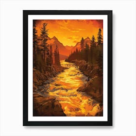 Sunset In The Mountains 74 Art Print