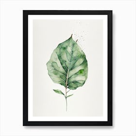 Petunia Leaf Minimalist Watercolour Art Print