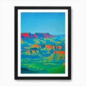 Grand Canyon National Park United States Of America Blue Oil Painting 1  Art Print