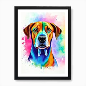 Rhodesian Ridgeback Rainbow Oil Painting Dog Art Print